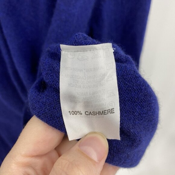 State Cashmere Navy Blue Pullover Sweater Quarter 5 Button Neck Mens XL - Picture 4 of 5